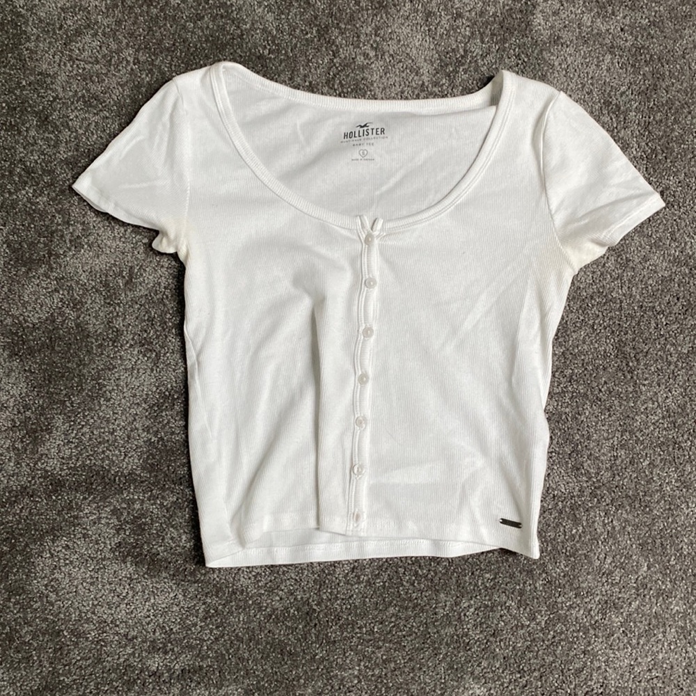 White Hollister Baby Tee